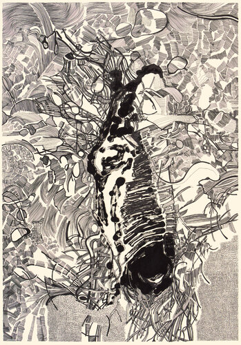Figure XVII (ink and monotype, technical pen) di Sebastian Skowroński, Altri media in vendita su Singulart