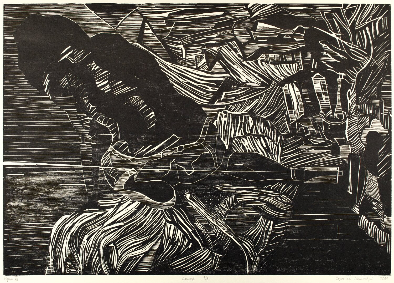 Figure VII (woodcut) Sebastian Skowroński Stampa in vendita