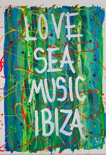 LOVE, SEA, MUSIC...IBIZA van Paco Soleil, Schilderij te koop op Singulart
