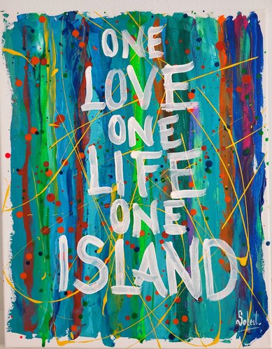 ONE LOVE, ONE LIVE, ONE ISLAND...IBIZA di Paco Soleil, Pittura in vendita su Singulart
