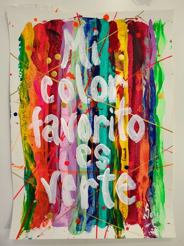 MI COLOR FAVORITO ES VERTE van Paco Soleil, Schilderij te koop op Singulart