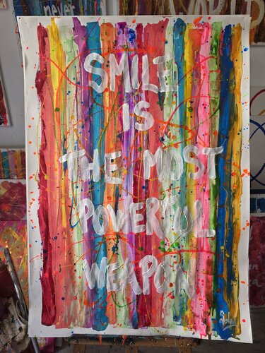 SMILE WEAPON par Paco Soleil, Peinture en vente sur Singulart