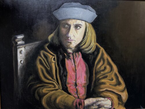 Gérard Depardieu en Christophe Colomb van Michèle Buchet, Schilderij te koop op Singulart