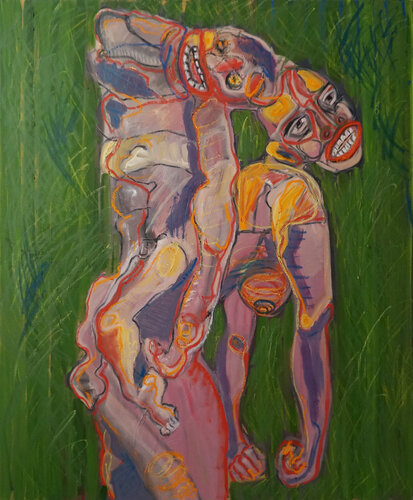 Jeder hat sein Päckchen....! di Peter Kupferschmitt, Pittura in vendita su Singulart