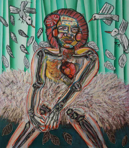 Frau mit Herz van Peter Kupferschmitt, Schilderij te koop op Singulart