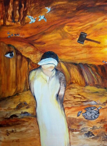 The Trial by Rashmi Rekha Gupta, Painting for Sale on Singulart