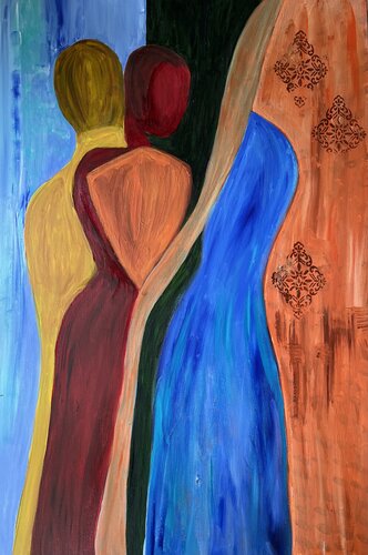 Behind The Door by Rashmi Rekha Gupta, Painting for Sale on Singulart