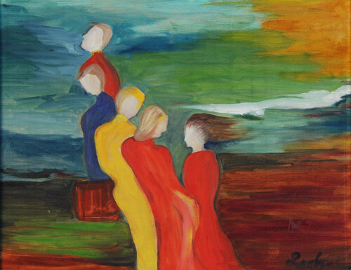 The Family by Rashmi Rekha Gupta, Painting for Sale on Singulart