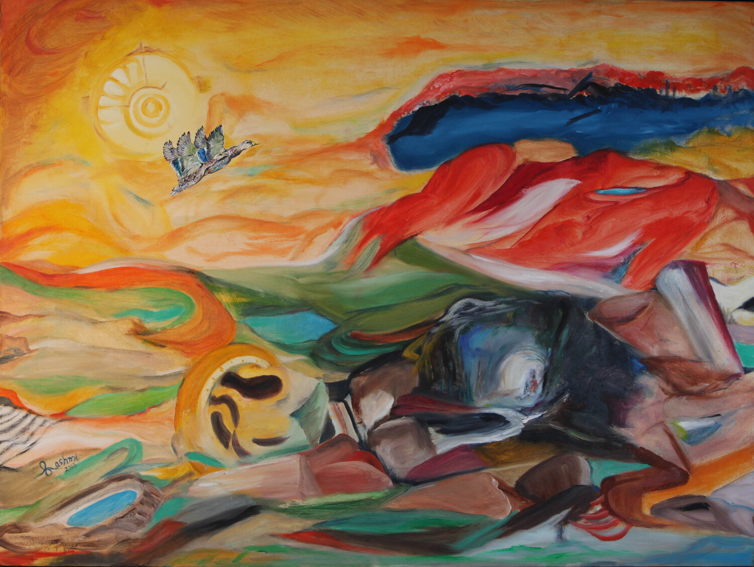 The Explorer Rashmi Rekha Gupta Original painting for sale