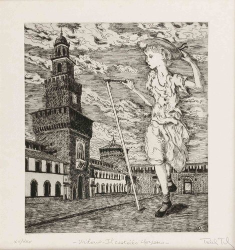 The Sforza Castle in Milan von Amedeo Tedeschi Toschi, Druck kaufen auf Singulart