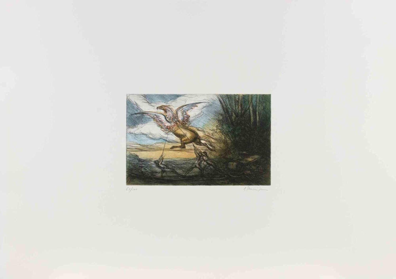 The Capture of the Griffin Amedeo Tedeschi Toschi Druck zu verkaufen