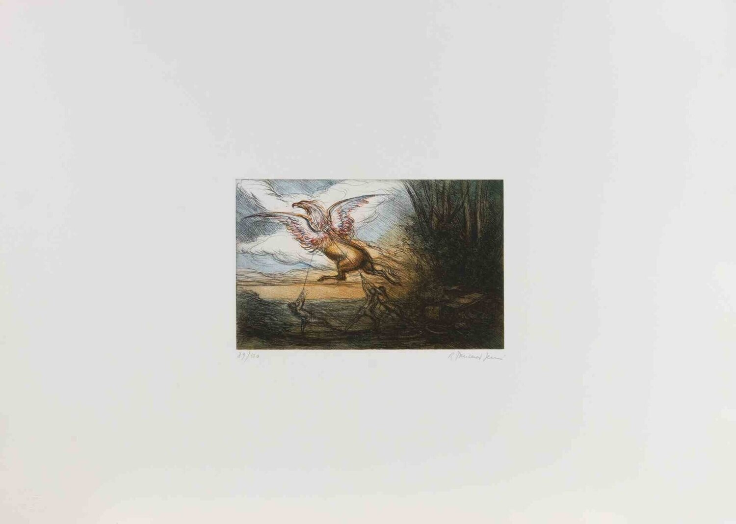 The Capture of the Griffin Amedeo Tedeschi Toschi Druck zu verkaufen