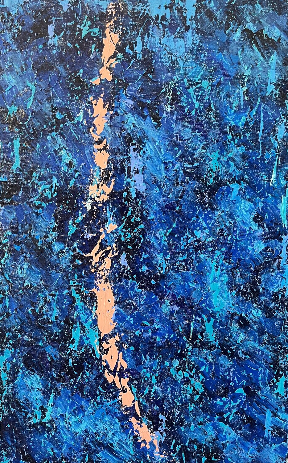 Blue Fault Harmeet Singh Original painting for sale