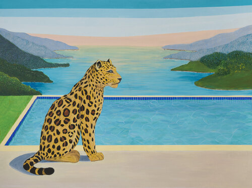 THE LEOPARD AND THE POOL by María Cortés, 絵画 for Sale on Singulart