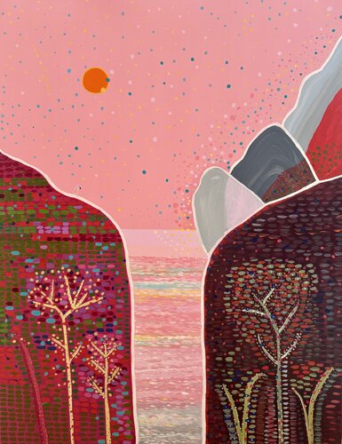 Red Imagined Paradise de María Cortés, Pintura a la venta en Singulart