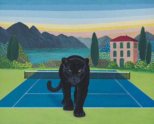 THE PANTHER AND THE TENNIS COURT by María Cortés, 絵画 for Sale on Singulart