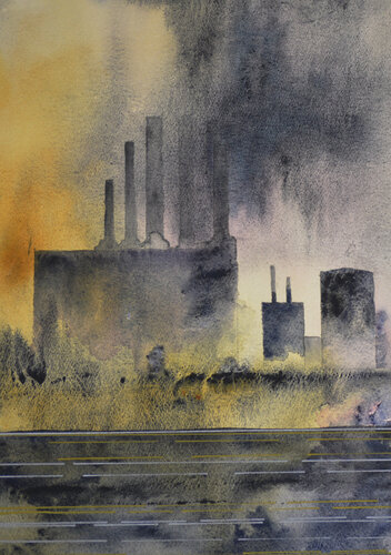 Battersea Power Station by Judith Beeby, 회화 for Sale on Singulart