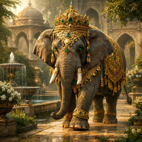 L’Éléphant d’Or – Majesté Intérieure van Marija Ruisi, Digitaal te koop op Singulart