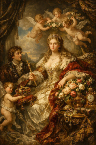 Neo-Baroque Reverie – Digital Renaissance Artifact von Marija Ruisi, Digital kaufen auf Singulart