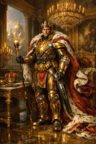 Le Roi d’Or – Majesté Éternelle. van Marija Ruisi, Digitaal te koop op Singulart