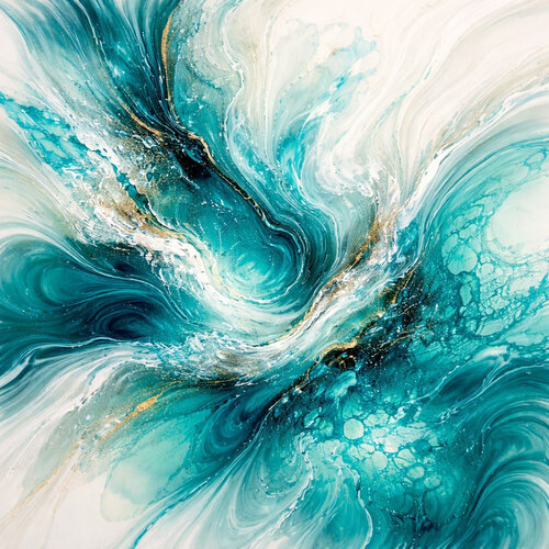 Élan Turquoise – Abstraction contemporaine von Marija Ruisi, Malerei kaufen auf Singulart