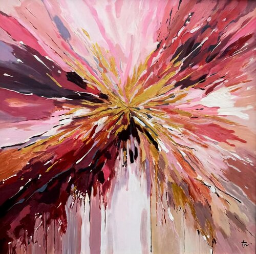 Golden Bloom of Infinity de Marija Ruisi, Pintura a la venta en Singulart