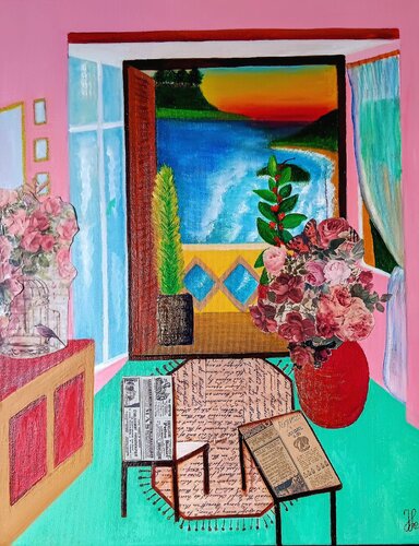 Seaview From The Reading Room di JYELLE, Pittura in vendita su Singulart