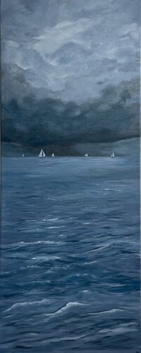 Regatta im Sturm di Silke Hemelt, Pittura in vendita su Singulart