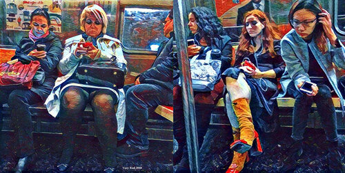 People in the New York subway digital photograph pic 4 Yury Rud