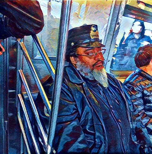 People in the New York subway digital photograph Pic #83 van Yury Rud, Fotografie te koop op Singulart