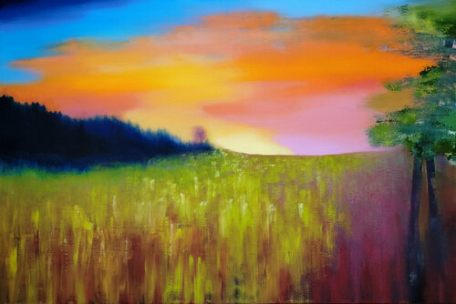 Meadow Sunset di Faith Patterson, Pittura in vendita su Singulart
