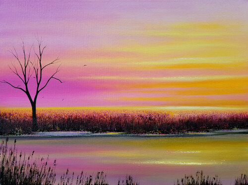 Sunset on the Marsh par Faith Patterson, Peinture en vente sur Singulart