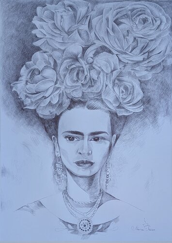 Frida Kahlo von Marina Kaiser, Zeichnungen kaufen auf Singulart