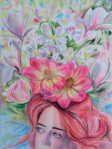 Apfelblüte van Marina Kaiser, Schilderij te koop op Singulart