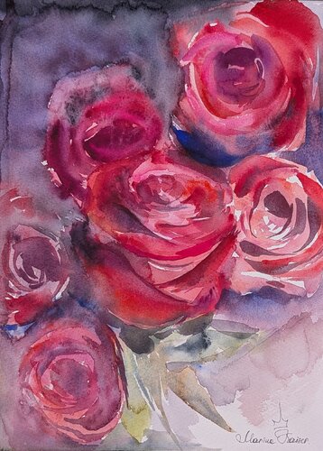 Rote Rosen van Marina Kaiser, Schilderij te koop op Singulart