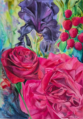 Tanz der Blumen und der Meerestiefe 2 von Marina Kaiser, Malerei kaufen auf Singulart