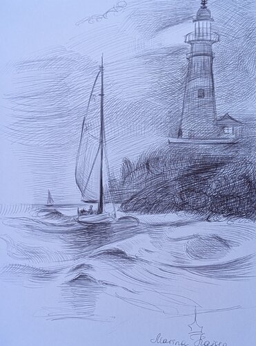 Leuchtturm 4 de Marina Kaiser, Dibujo a la venta en Singulart