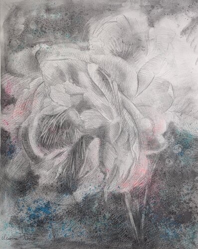 Pfingstrose und die Meerestiefe by Marina Kaiser, 종이 for Sale on Singulart