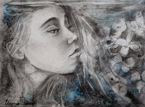 Ephemere Flieder by Marina Kaiser, Work on Paper for Sale on Singulart