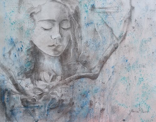 Kirschblüte unter Wasser by Marina Kaiser, Work on Paper for Sale on Singulart