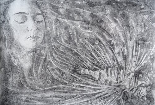 Rotfeuerfisch by Marina Kaiser, Drawing for Sale on Singulart