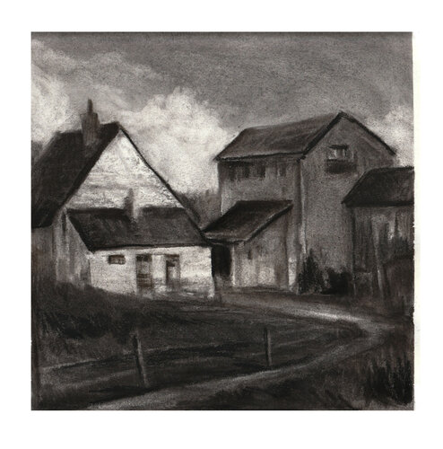 "La ferme blanche" by OLIVIER LEGRAIN, 소묘 for Sale on Singulart
