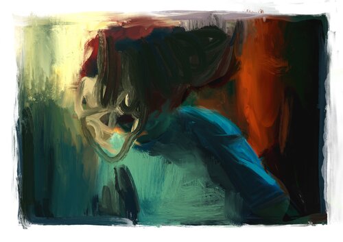 « A colored clown « by OLIVIER LEGRAIN, Digital for Sale on Singulart