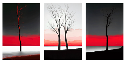 Triptychon Bäume am Ufer-03 von Manfred Rautenberg, Digital kaufen auf Singulart