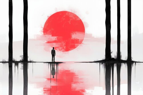 Rote Sonne, stille Küste by Manfred Rautenberg, Digital for Sale on Singulart