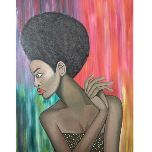 woman in round hair di Jacob Isaac, Altri media in vendita su Singulart