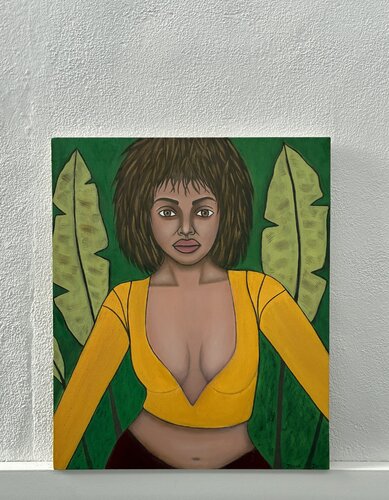 beautiful woman in yellow di Jacob Isaac, Pittura in vendita su Singulart
