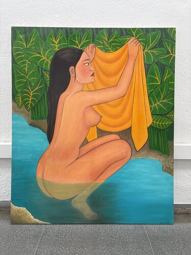 Girl by the river van Jacob Isaac, Schilderij te koop op Singulart