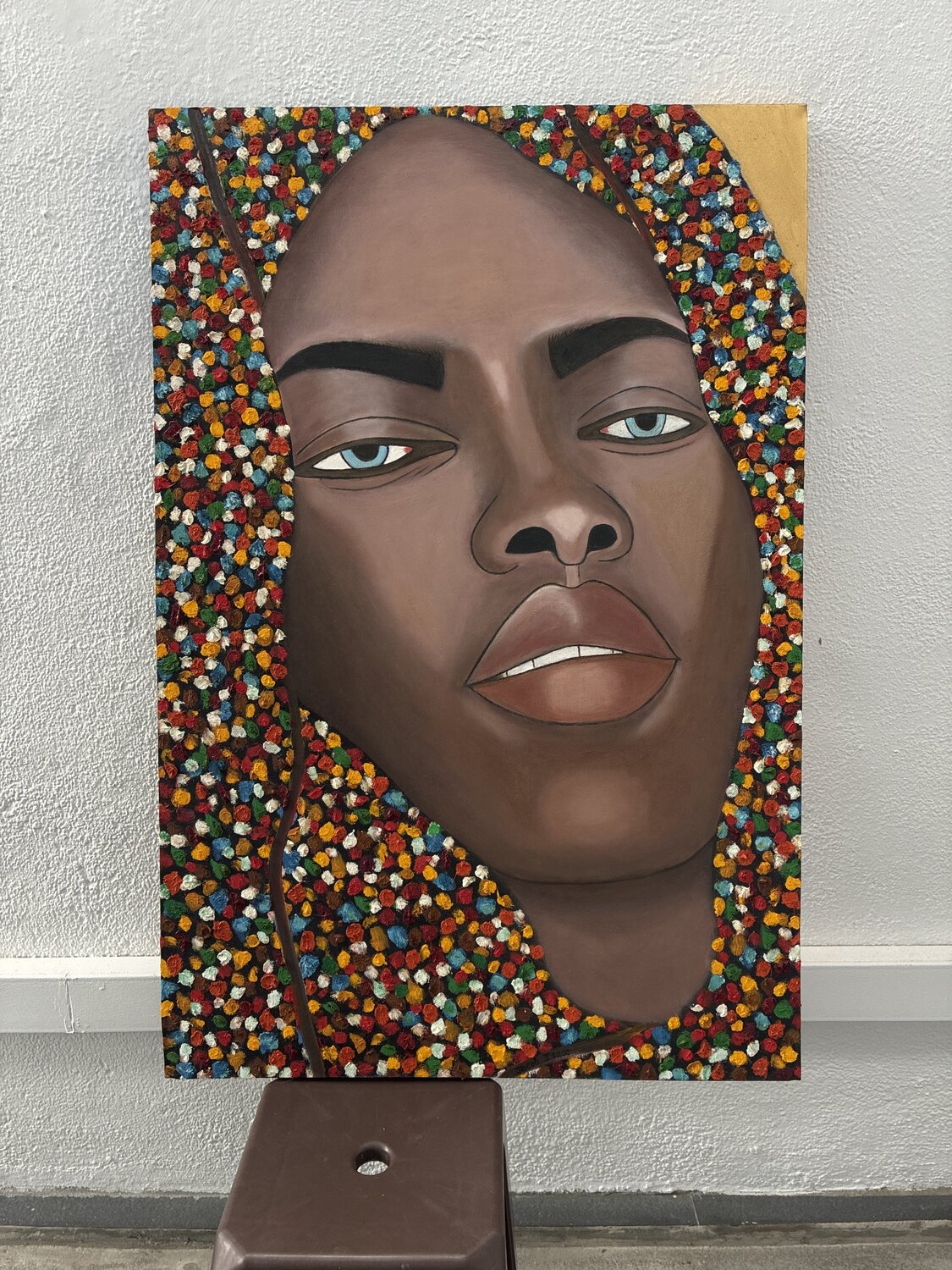 Woman with colourful dot Jacob Isaac