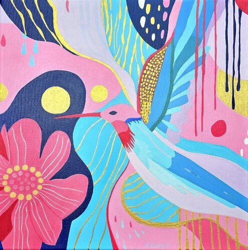 Olympic Hummingbird von Anna Burger, Malerei kaufen auf Singulart